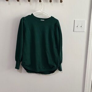 Crown & Ivy Dark Green Crew Neck Sweater